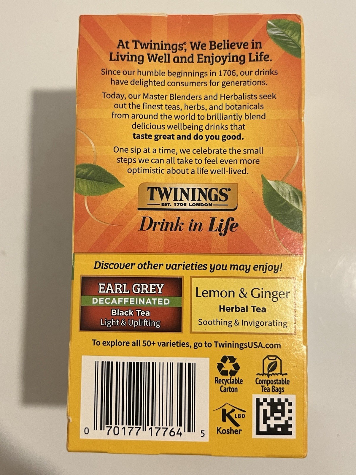 Twinings Lady Grey Decaffeinated Black Tea (180 Tea Bags) Exp 12/2026& Some 2027