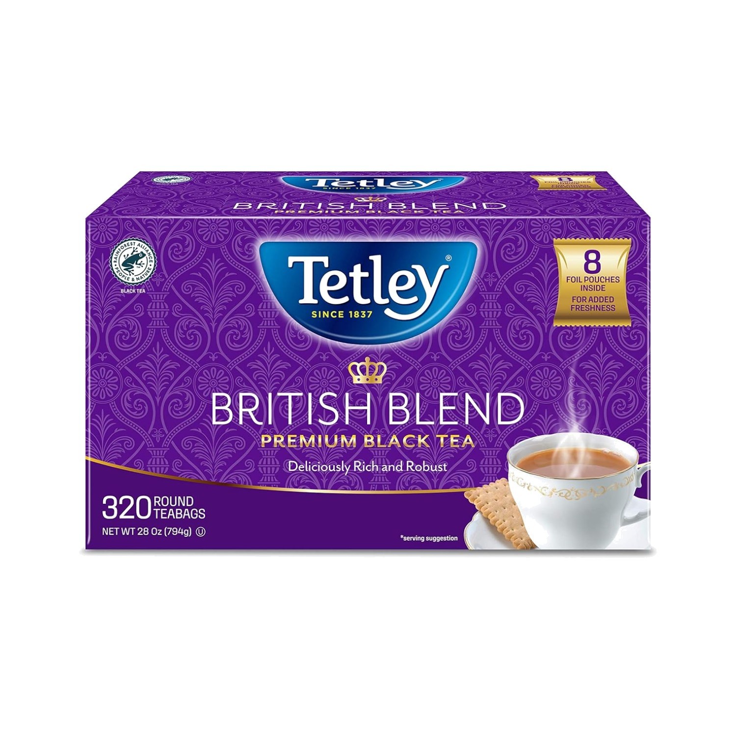 Authentic English Breakfast Black Tea – 320 No-Strings Teabags, Superior Quality