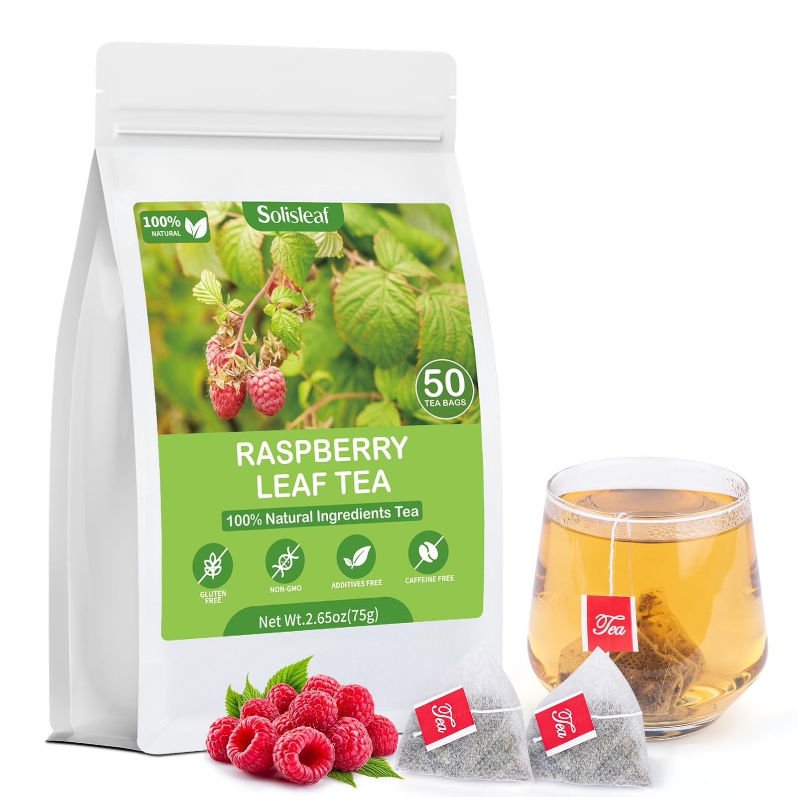 Raspberry Leaf Tea, 100% Natural & Pure Red 50 Bags/1 Pack