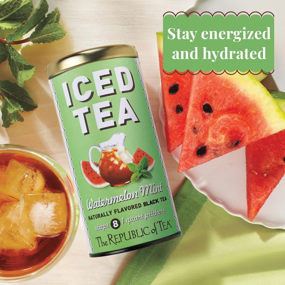 Iced Tea Watermelon Mint, 8 Count, Premium Fine Black Tea