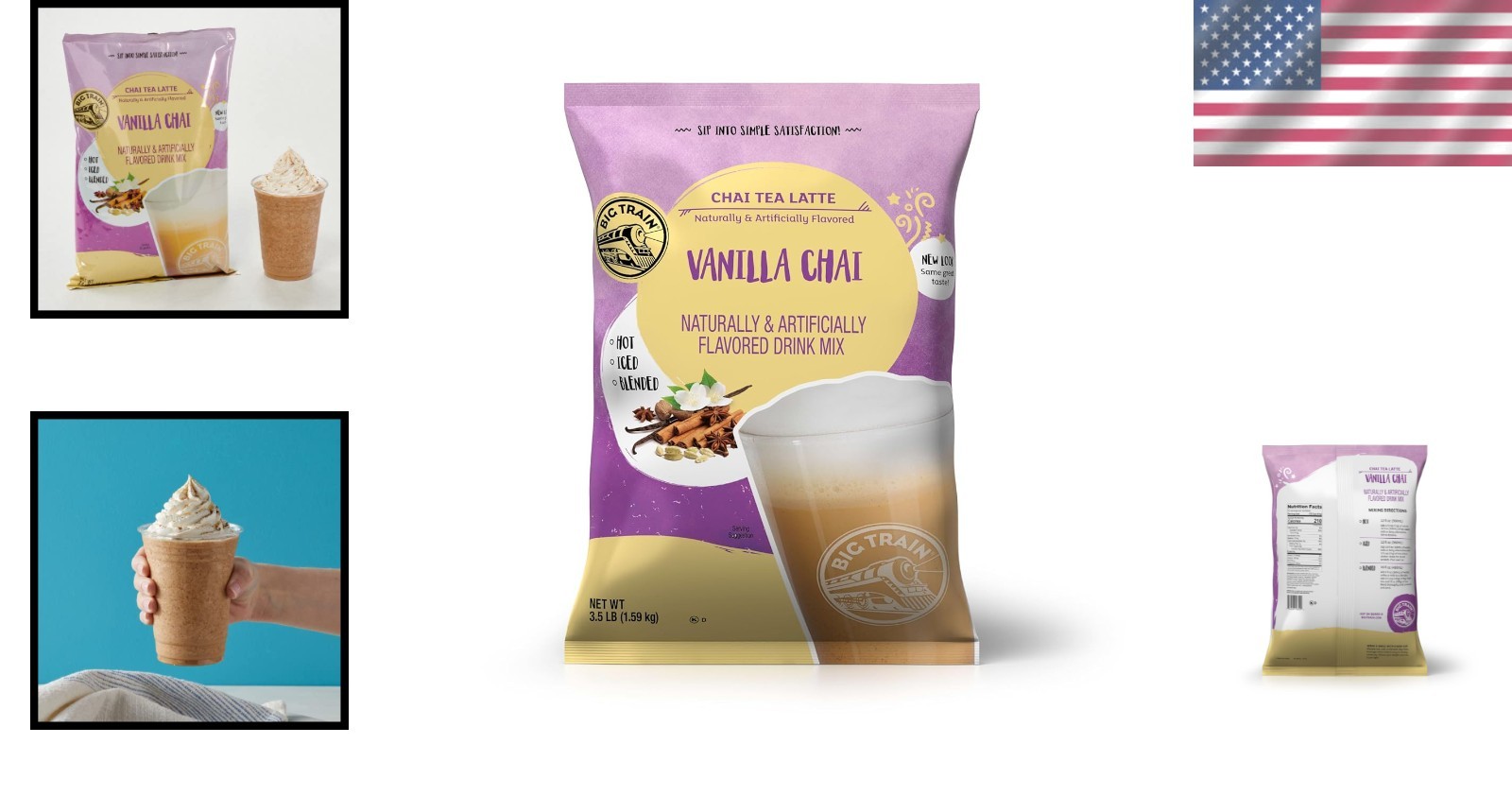 Gourmet Vanilla Chai Tea Latte Mix, 56 oz – Instant Hot & Iced Beverage