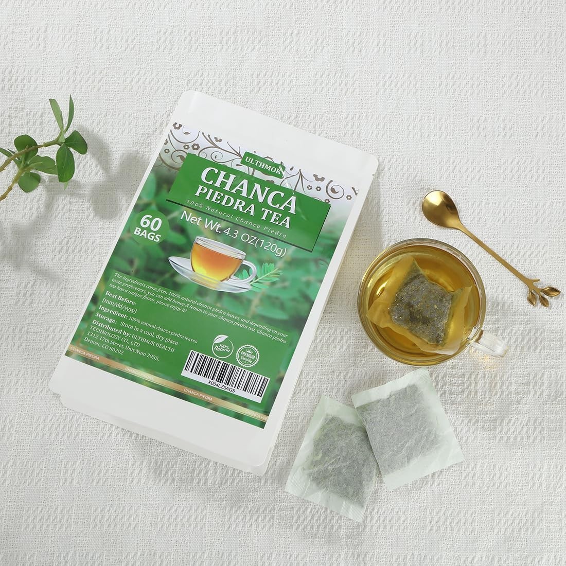 Mild & Soothing Chanca Piedra Tea Bags – 60 Count, Caffeine-Free Health Booster