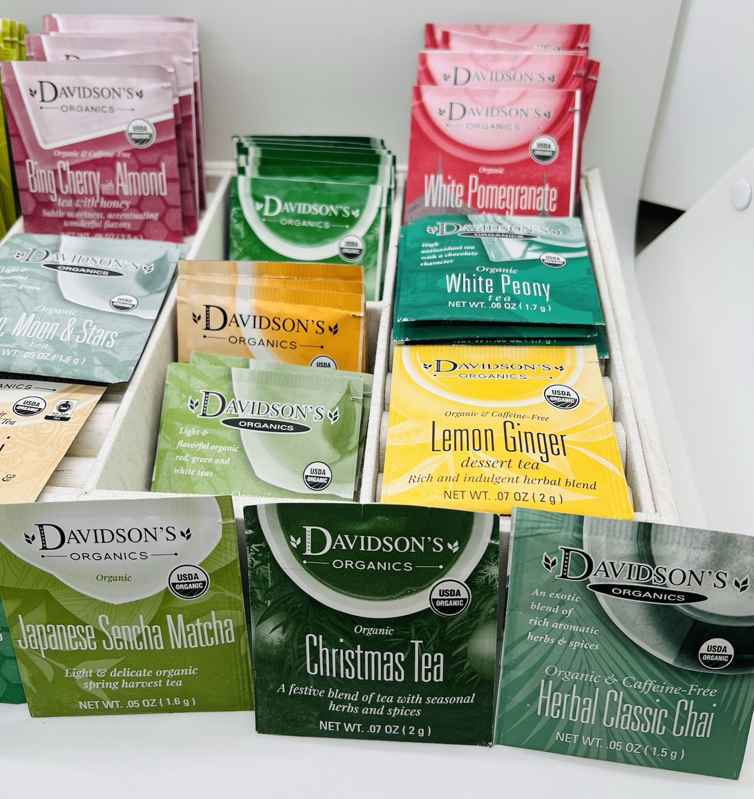 Davidson’s Organics Unwrapped Tea Bags 60 Count Variety LOT Classic Chai Honey