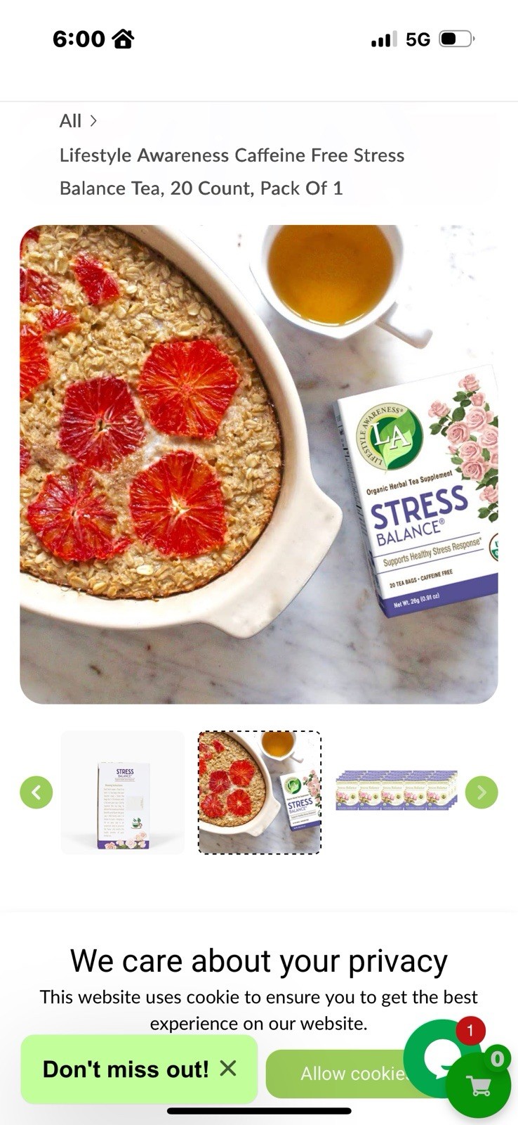 Lot Of 2’ Lifestyle Awareness Caffeine Free Stress Balance Tea, 20 Count