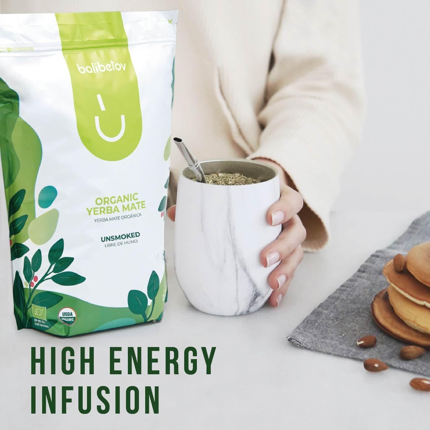 Organic Yerba Mate Tea – Unsmoked Yerba Mate Pure Loose Leaf Tea (2.2