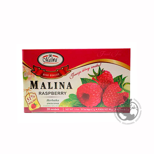 MALWA FRUIT HERBAL TEA MALINA RASPBERRY NO CAFEINE 20 Tea Bags POLAND