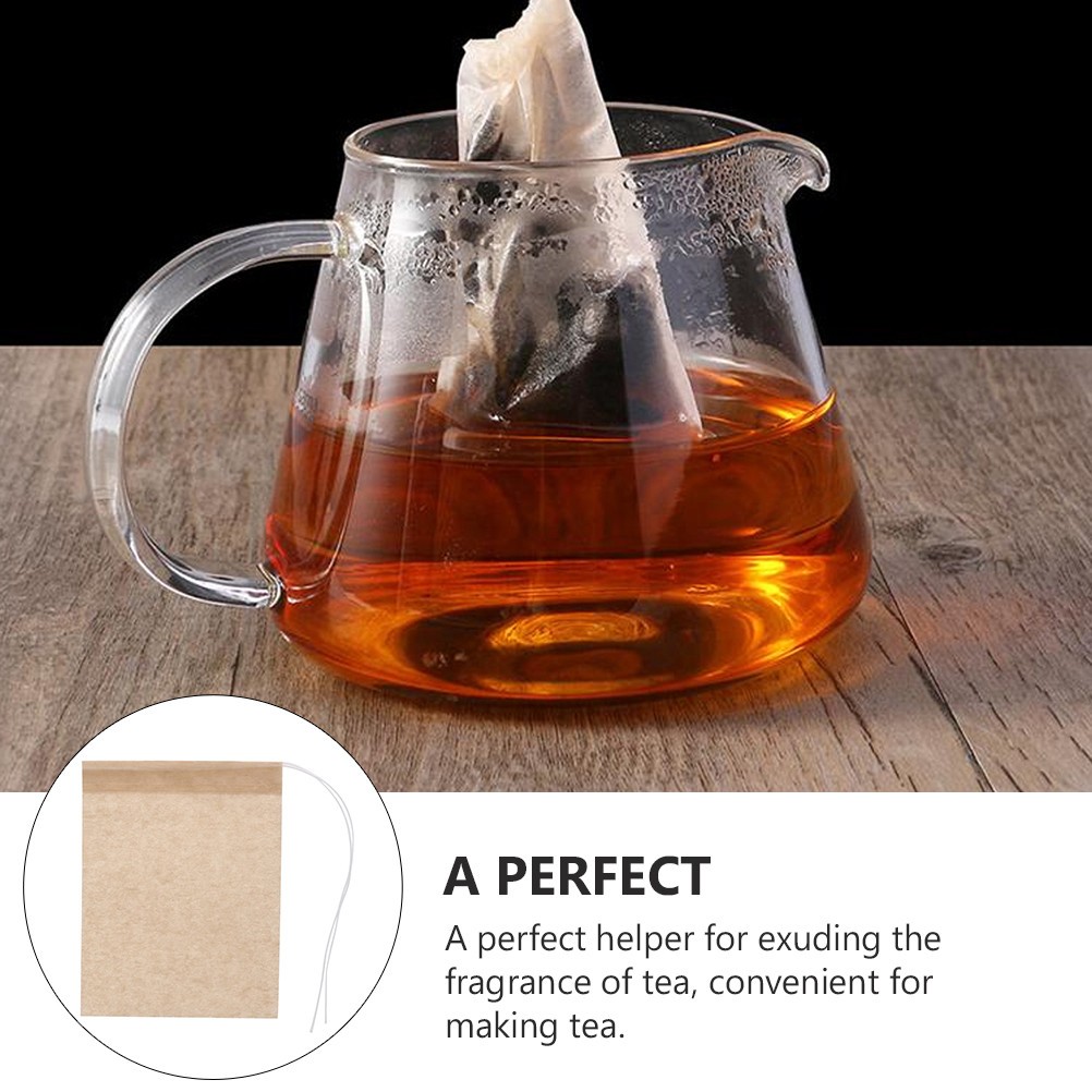 100Pcs Reusable Cotton Nylon Tea Filter Bags Drawstring Loose Leaf Holder