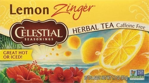 Celestial Seasonings 100% Natural Lemon Zinger Herbal Tea 20 Ct