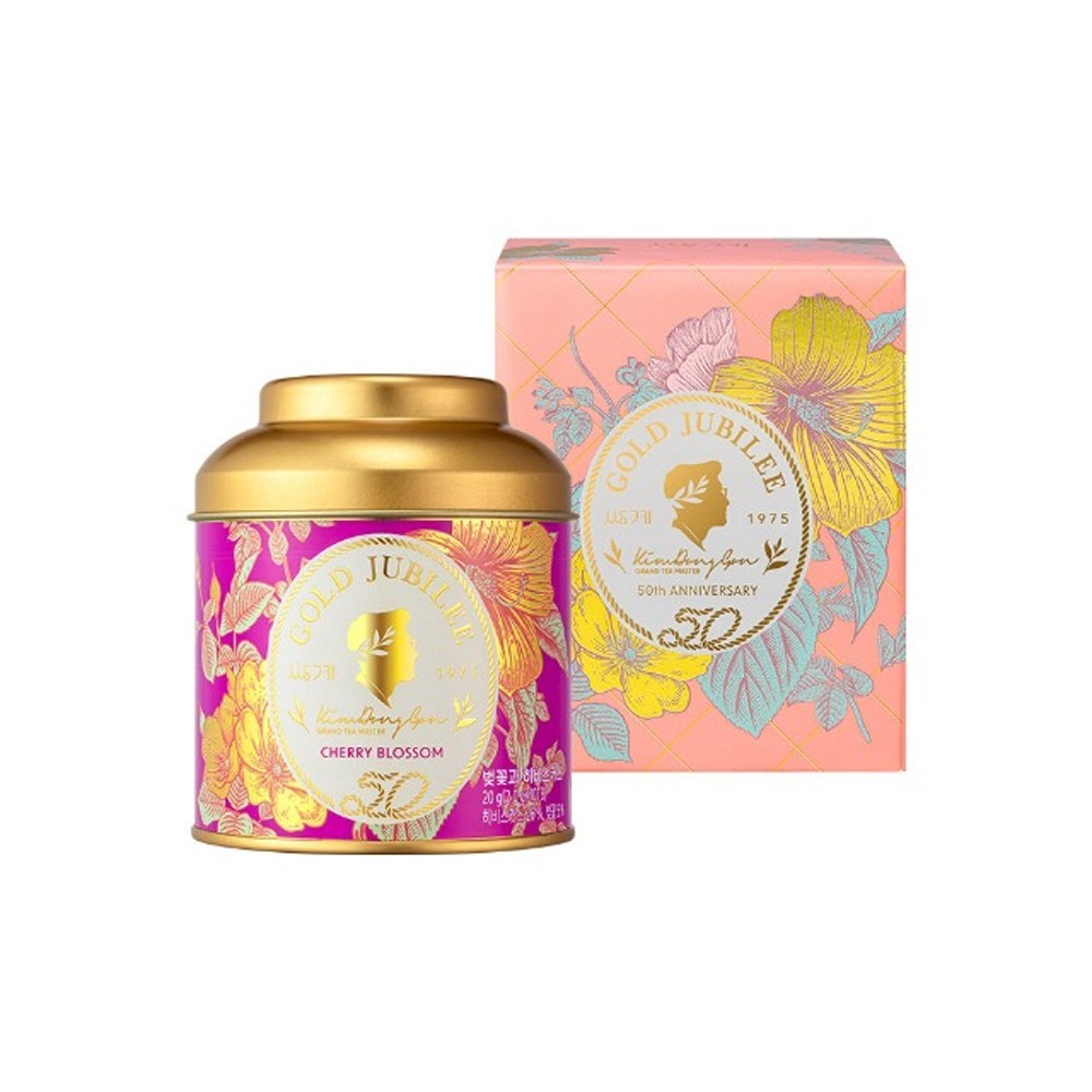 Korean Cherry Blossom Hibiscus Tea 10 pyramid tea Bags Gold Jubilee Premium