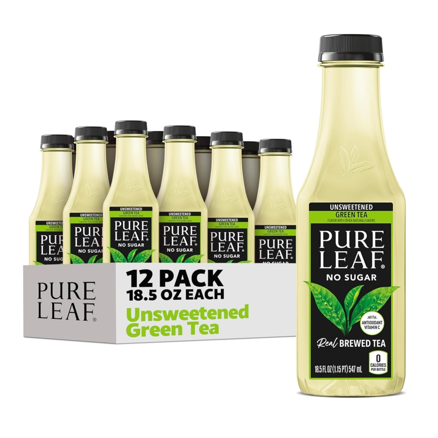 Pure Leaf Green Tea – 12 Bottles, Real Tea Leaves