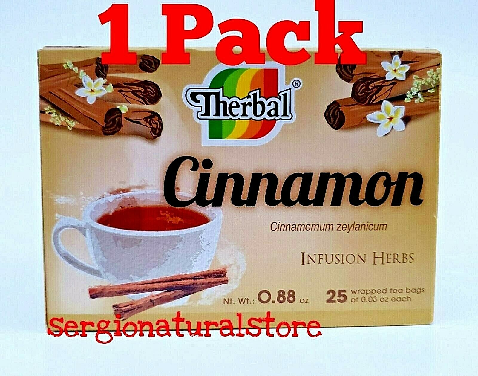 Te de Canela / Cinnamon Tea 25 Wrapped Tea Bag Infusion Herbs Made in Mexico