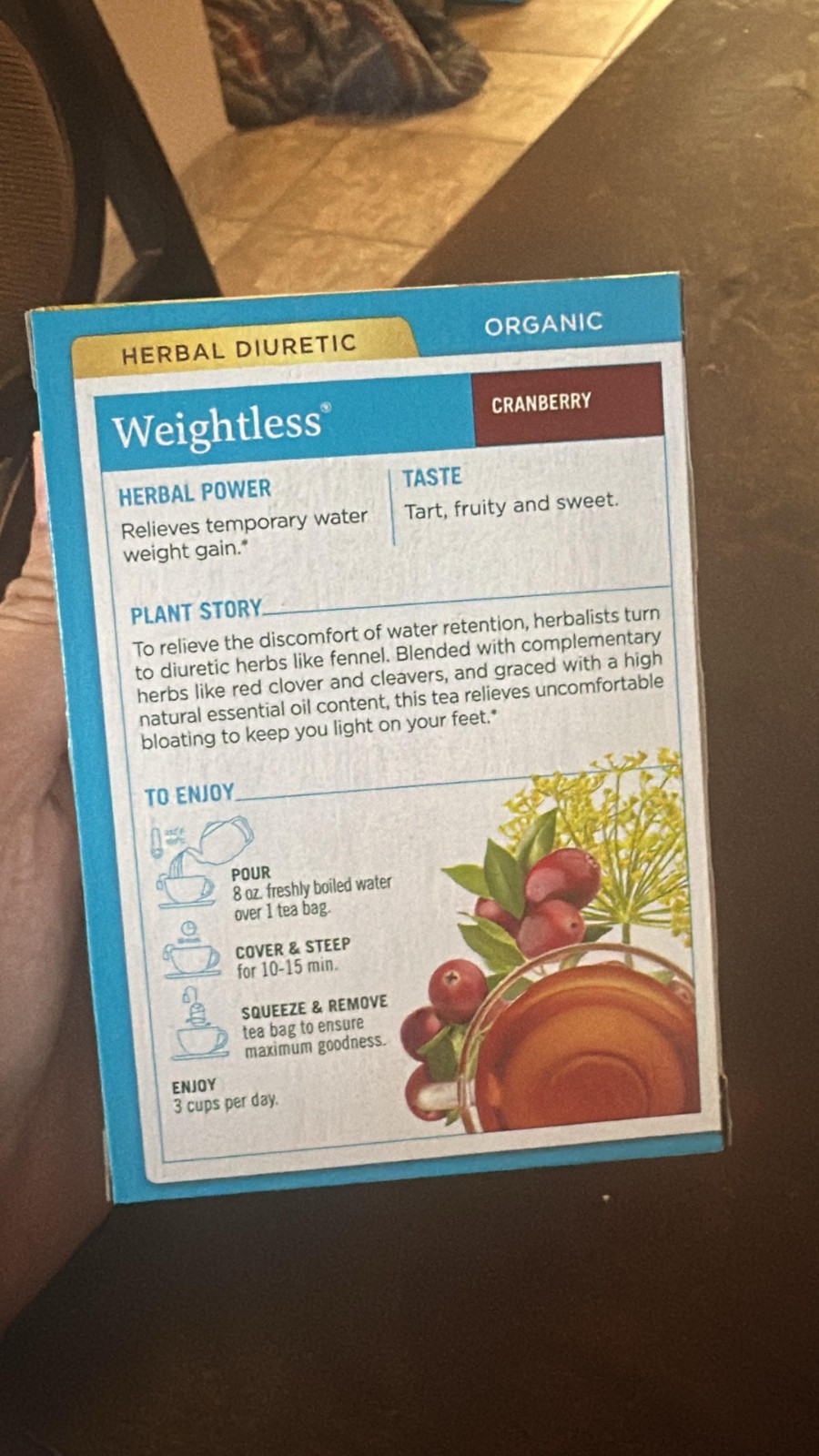 Traditional Medicinals Organic Weightless Cranberry Herbal Tea 16 Bags