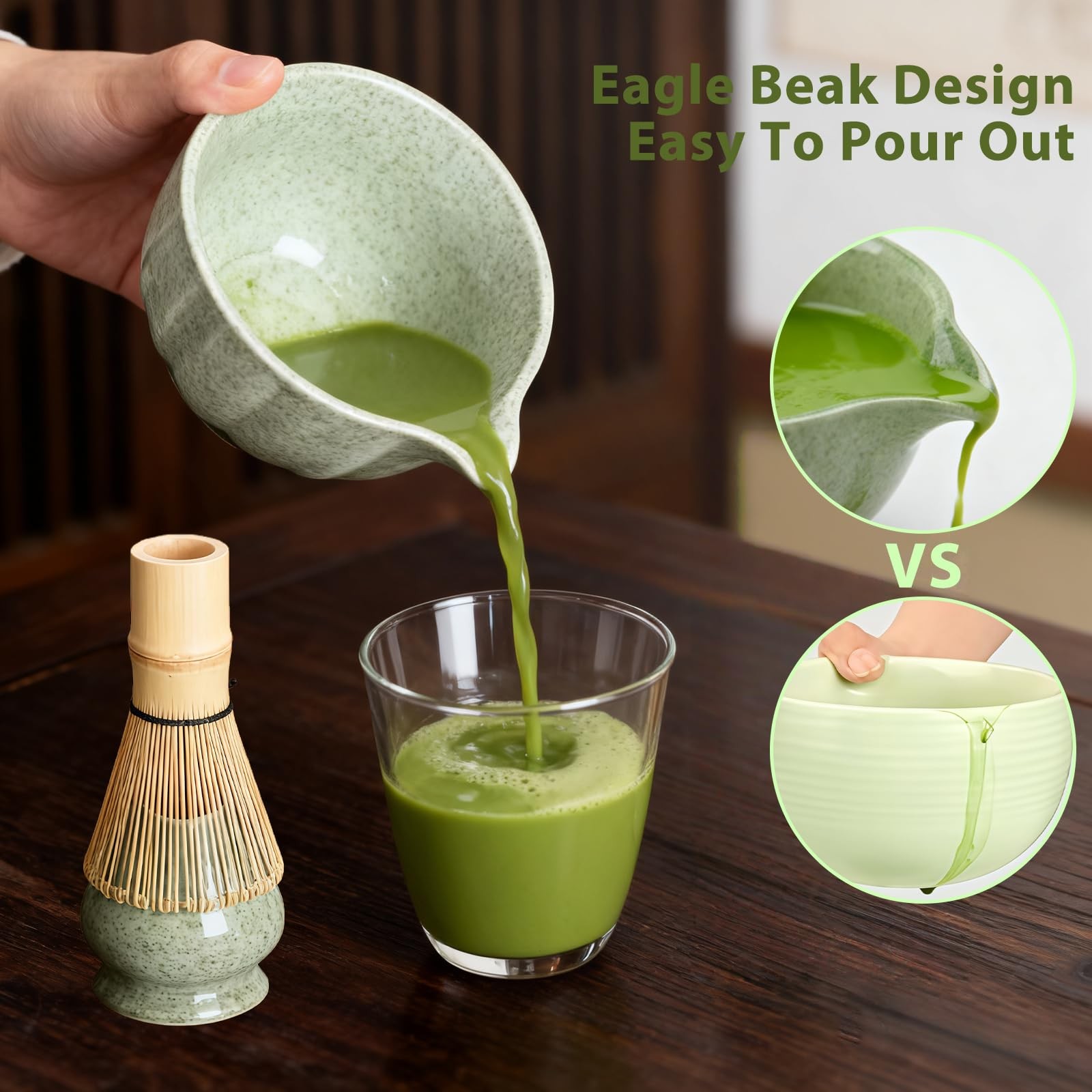 12 Pcs Matcha Whisk Set, Matcha Kit for Ceremony, Matcha Bowl with Spout, Per…