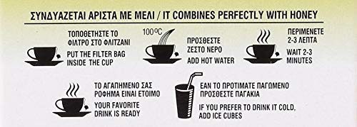 Greek Traditional Cretan Mountain Tea – Malotira, 100% 20 Count (Pack of 1)