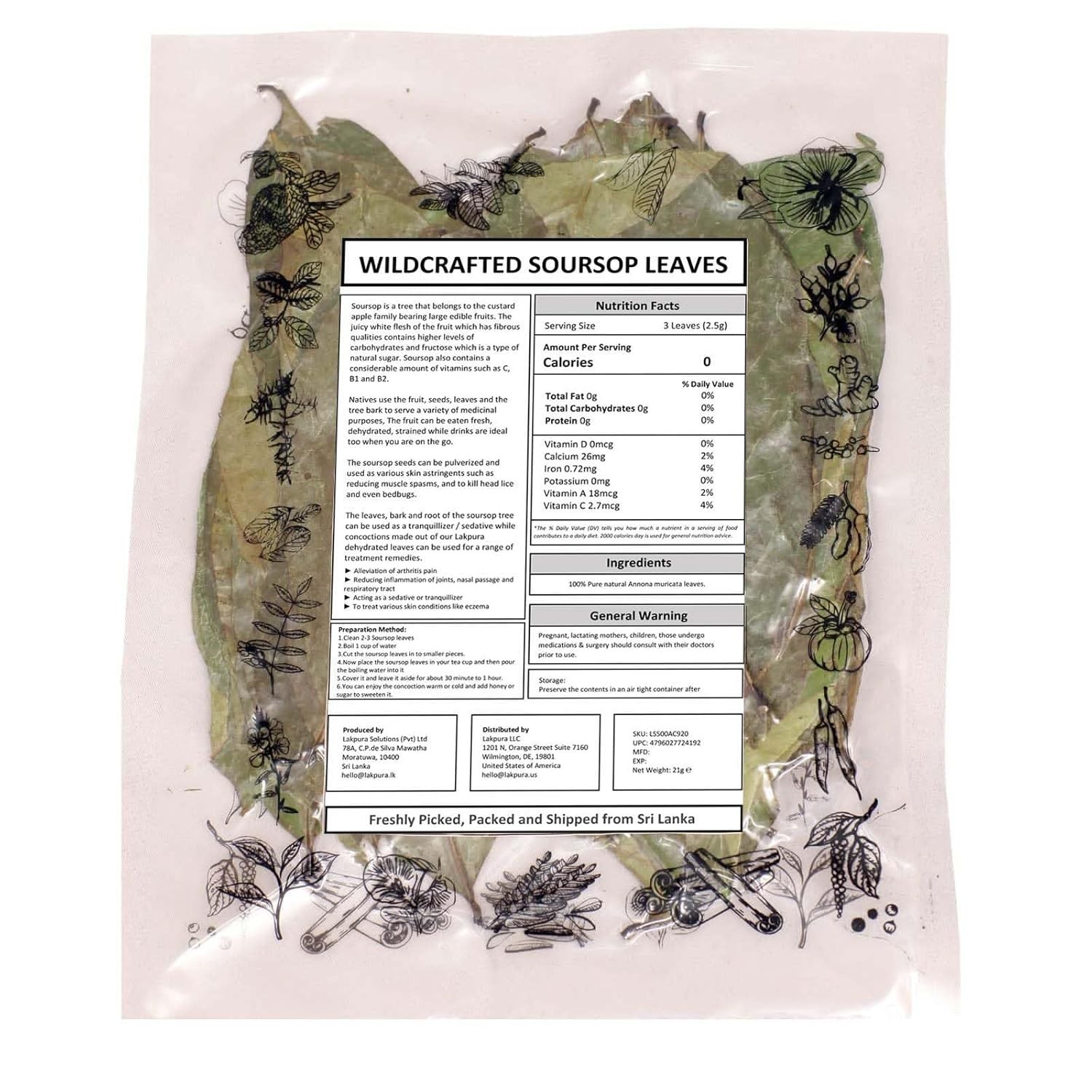 Graviola Soursop Whole Leaves for Tea – Refreshing & Natural Taste Experience
