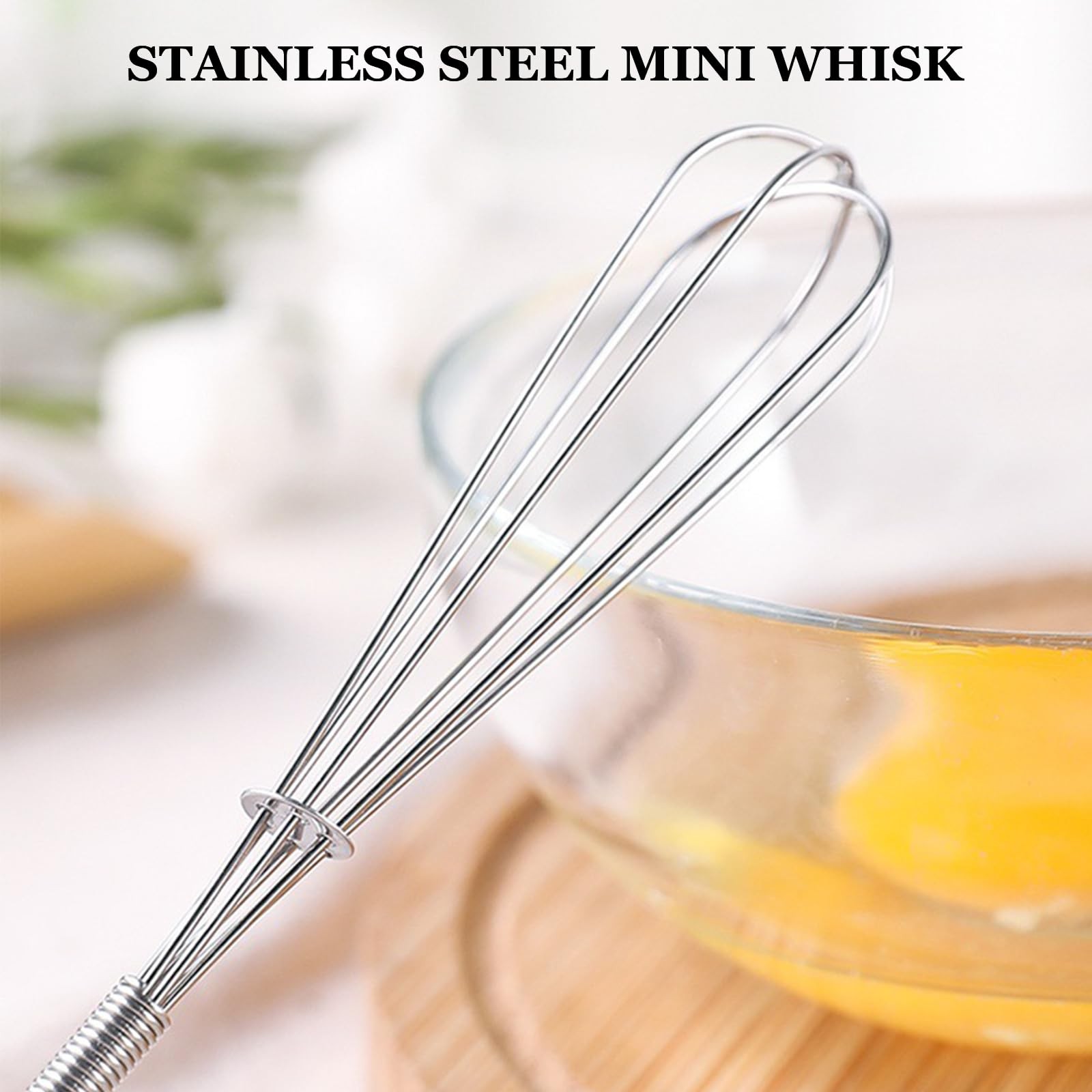 NileHome Mini Whisks Stainless Steel Whisk Set 5″ 7″ 2 Piece, Silver-Mini
