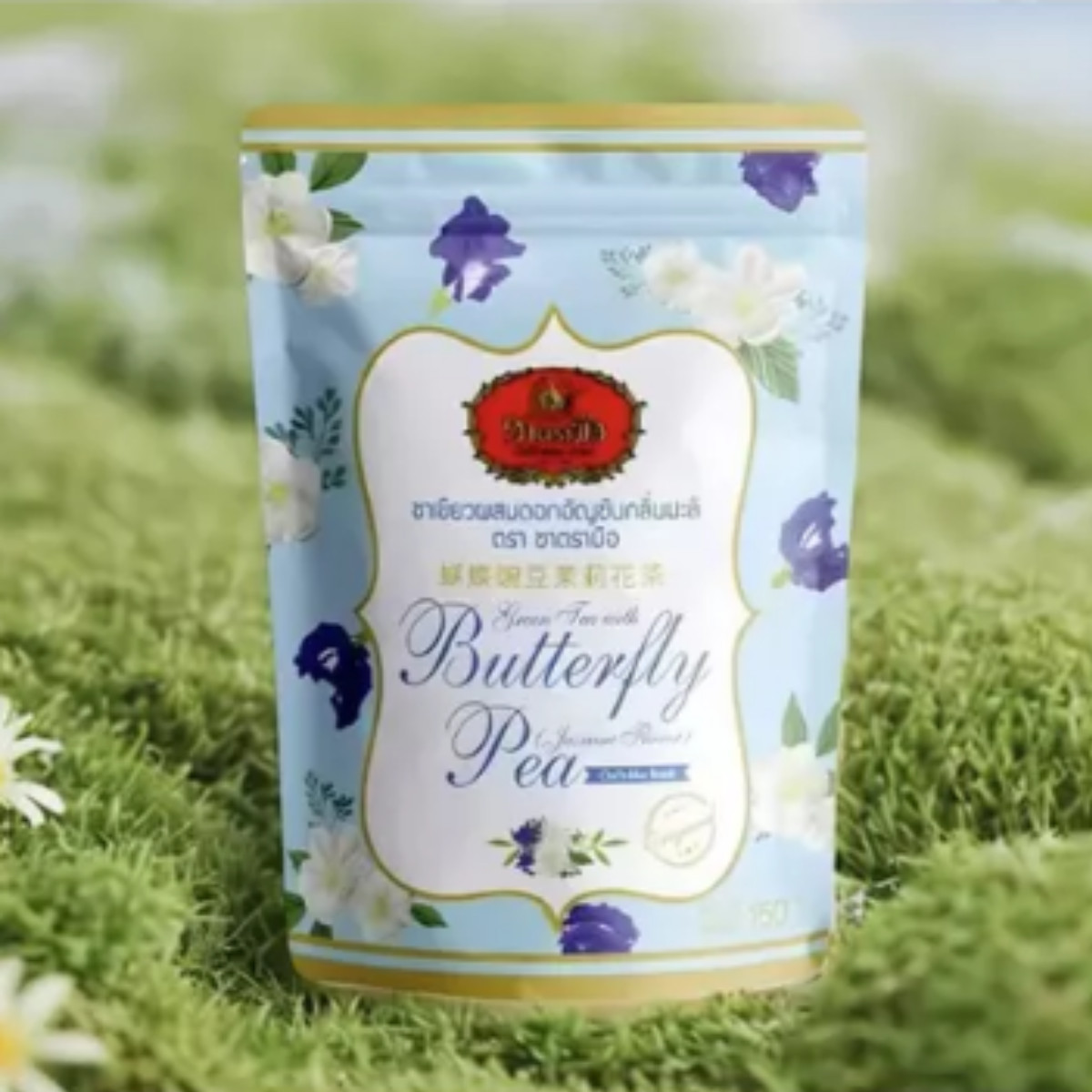 Cha Tra Mue Jasmine Butterfly Pea Herbal Tea 150g Natural ThaiTea Drink Thailand