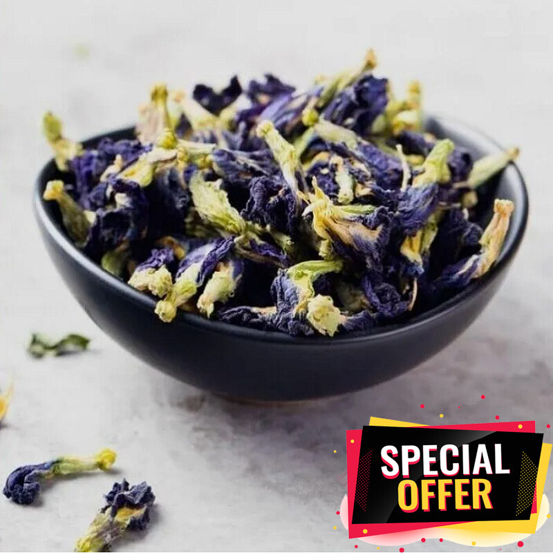 Butterfly Pea Organic Blue Flower Natural Herbal Drink Premium CLITORIA TERNATEN