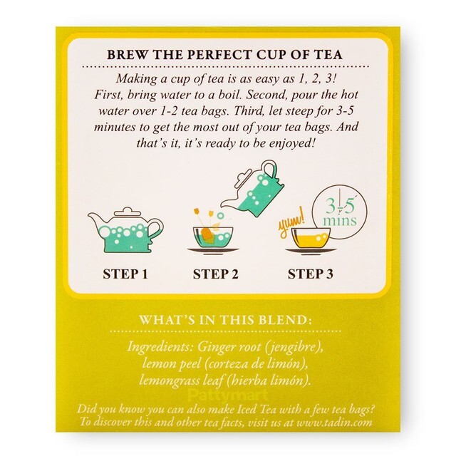 TADIN LEMON GINGER TEA BLEND 24 BAGS