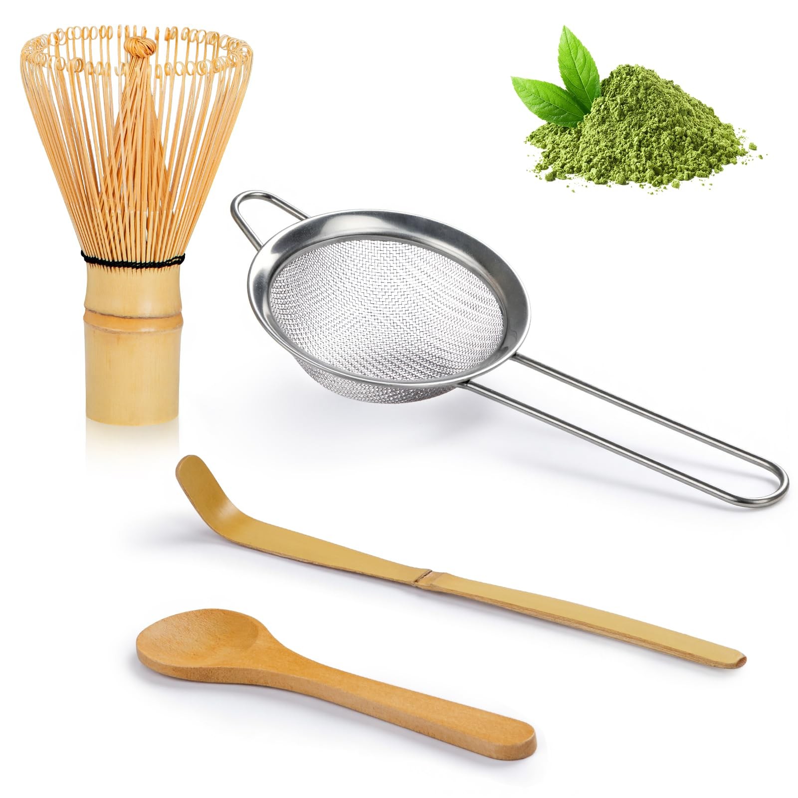 Matcha Ceremony Accessory, ThymeSpace Matcha Whisk, Traditional Scoop, Wooden…