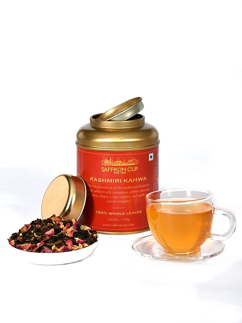Saffron Cup Kashmiri Kahwa Green Tea | 100 gm granules (50 Cups) | Detox Tea