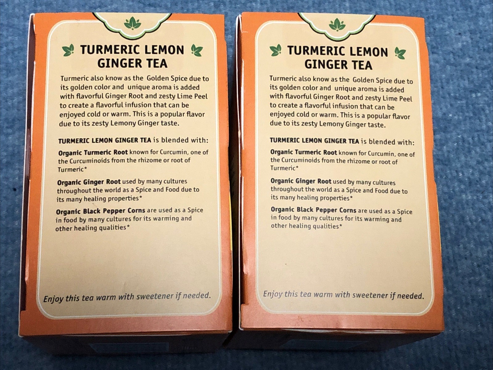 2 PACK – Cup Ayurveda Turmeric Tea, Organic Lemon Ginger No Caffeine NEW