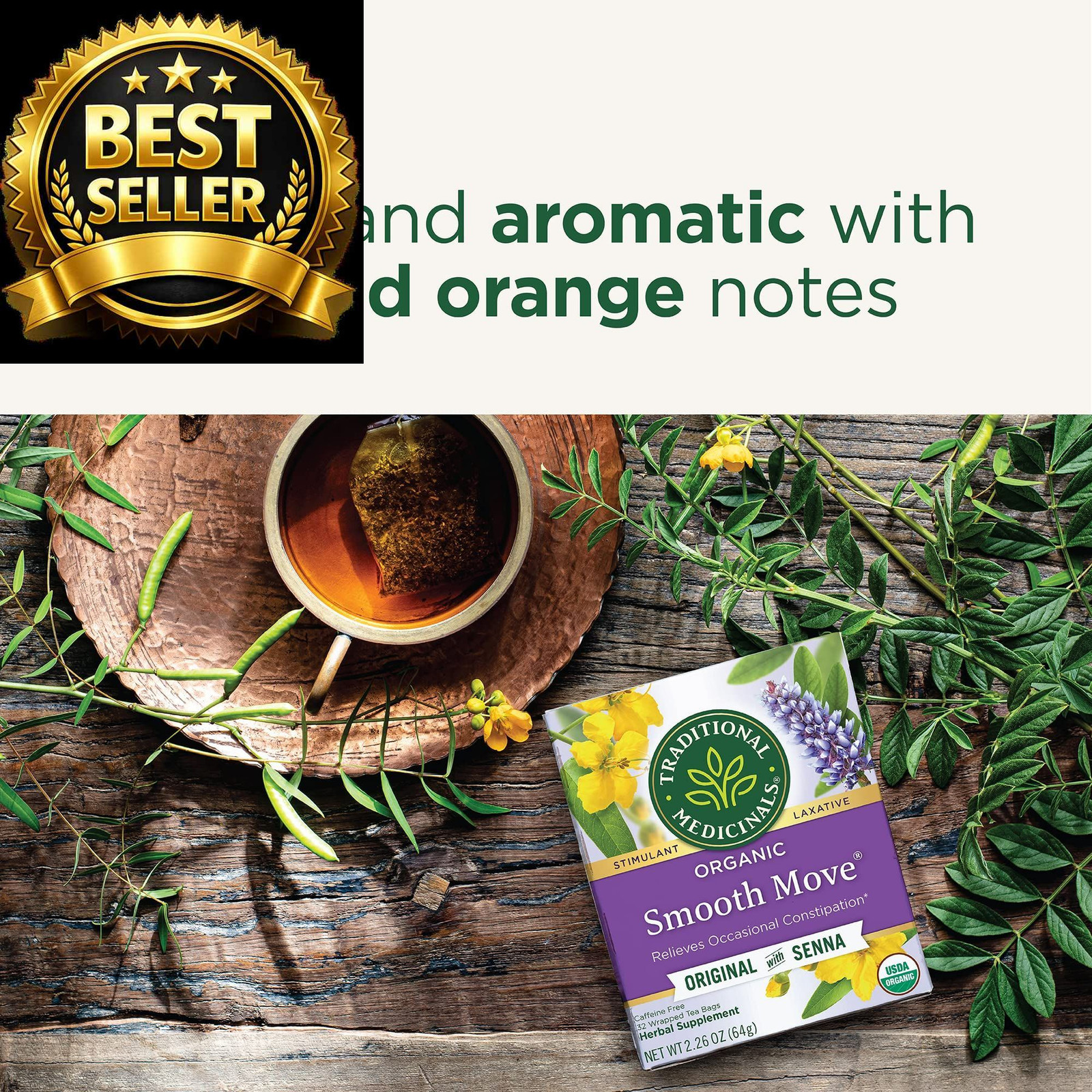 Traditional Medicinals Organic, Smooth 32 Tea Bags (Pack of 1), Move
