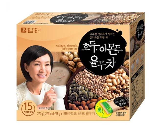 DAMTUH Korean Walnut Almond Nuts Adlay Instant Tea (Jobs Tear) 15/30/50 Sticks