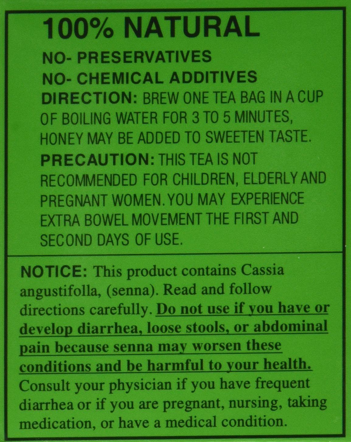 Evergreen Leaves Brand California Dieters’ Tea 20 TB