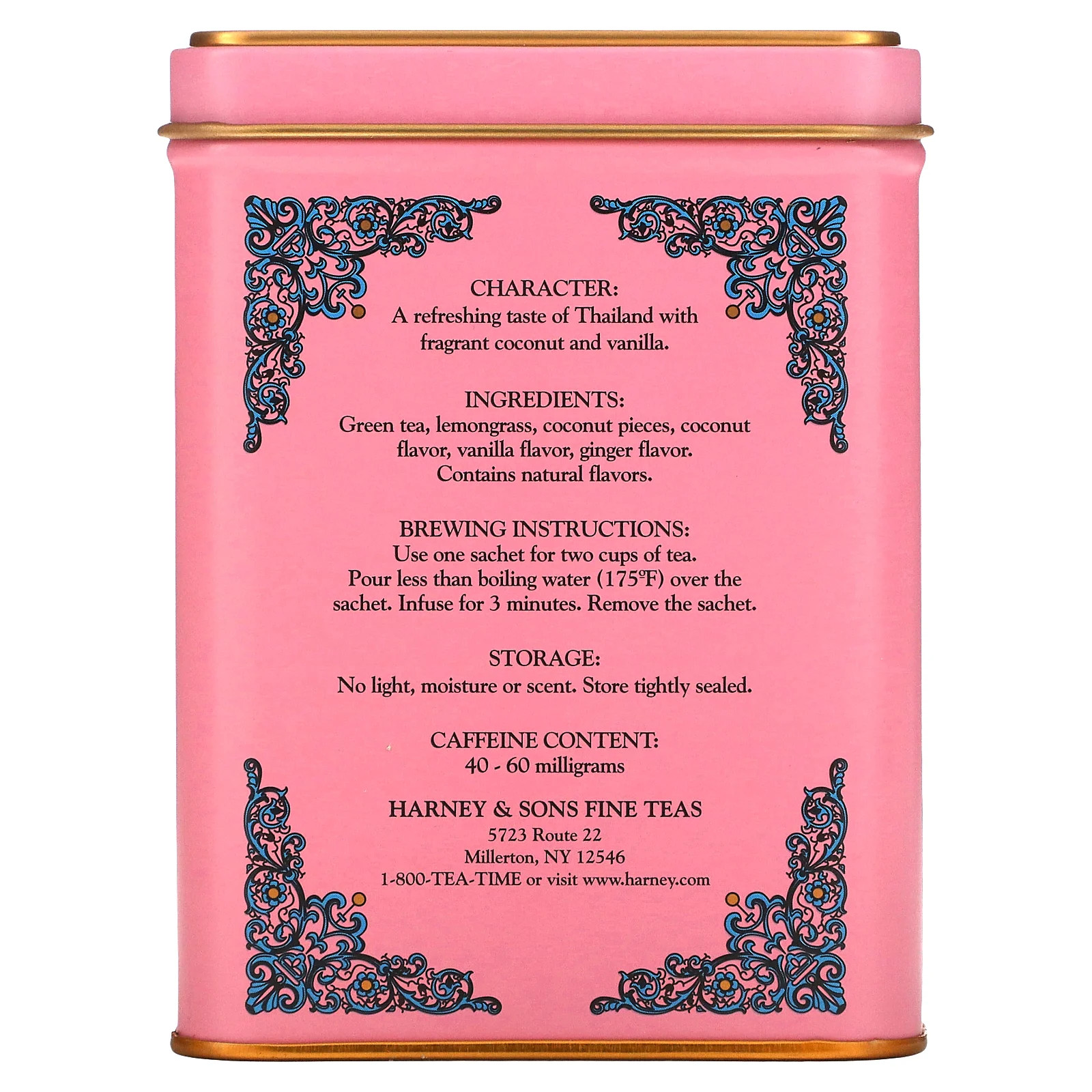 HT Tea Blend, Green Tea with Coconut, 20 Tea Sachets, 1.4 oz (40 g)