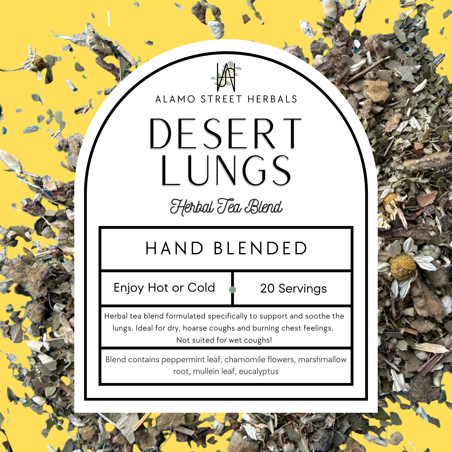 Desert Lungs Herbal Tea — Lung support, dry cough, locally grown