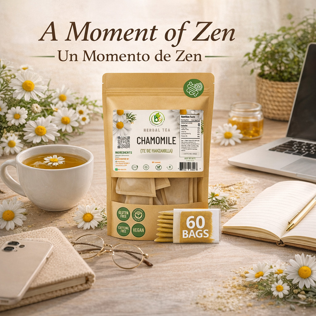 Manzanilla Té (ChamomileTea)–60 Tea Bags–100% Natural Infusion-by BEXPERTSUSA