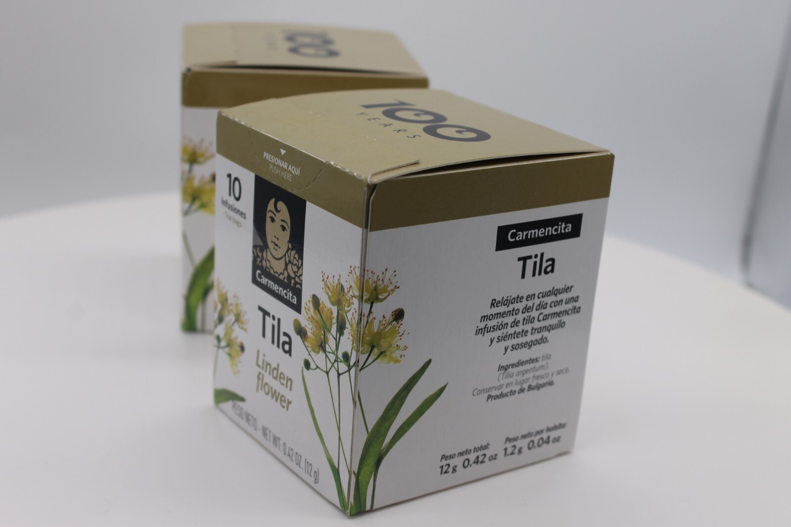 2 Carmencita Tila Tea. Linden flower (10 bags/each box ) 12g (0.42oz).