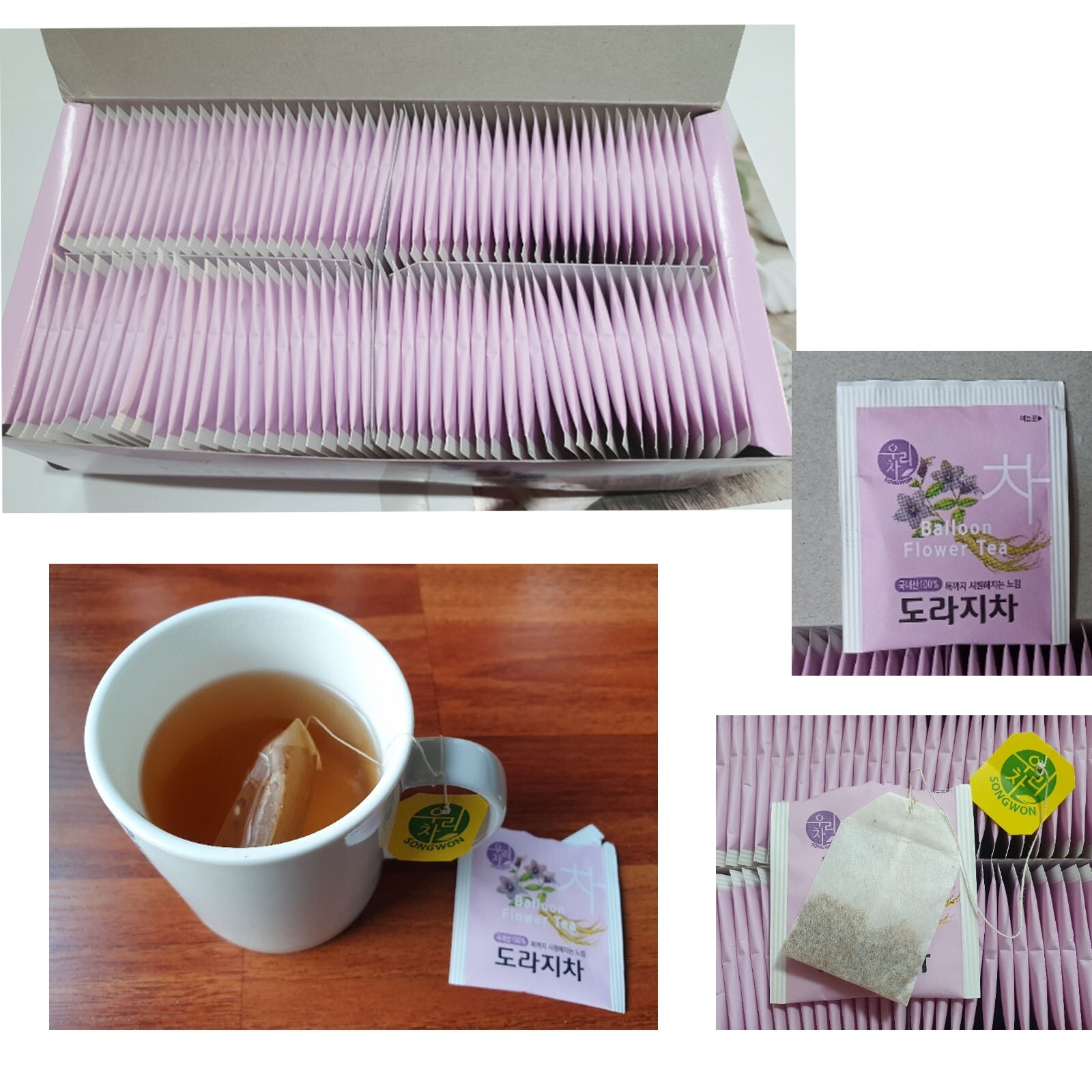Korean Songwon Balloon flower + Dandelion Tea 200 Tea bag Free Shipping