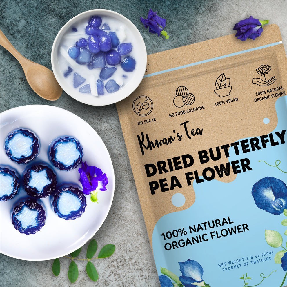 KHWAN’S TEA Dried Butterfly Pea Flower New Great Hot or Iced