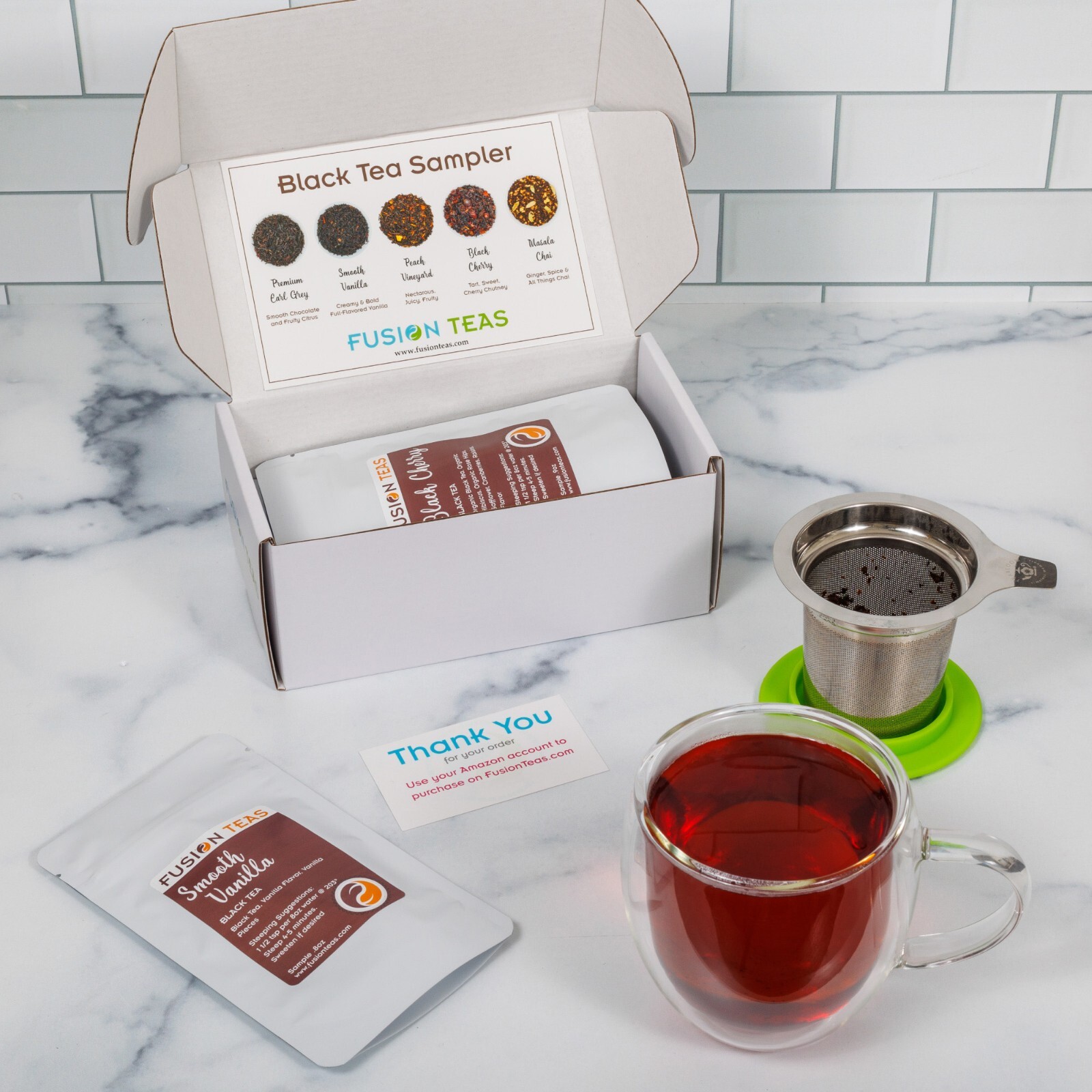 Black Tea Sampler – 5 Best Selling Loose Leaf Teas (Makes 40+ Cups) Fusion Teas