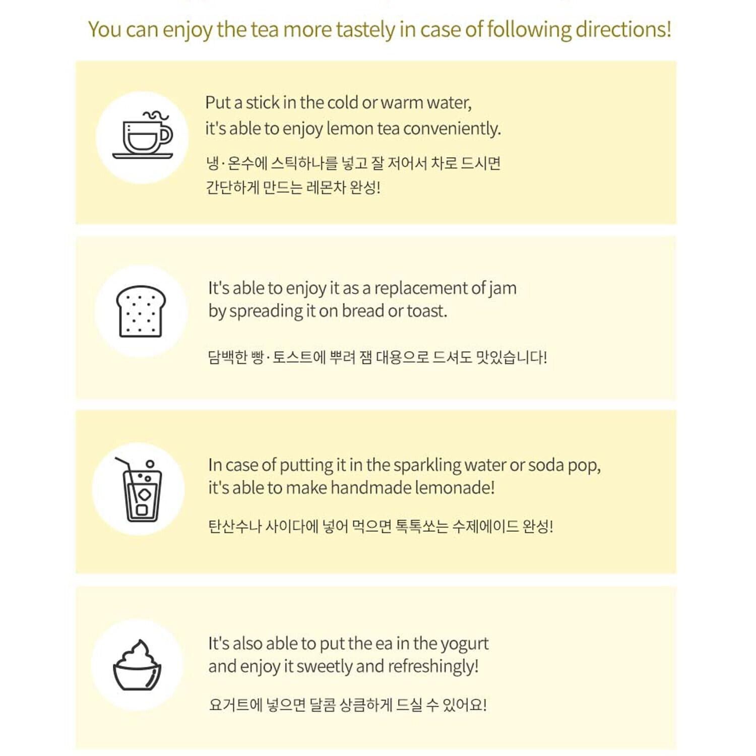 [JejuNFarm] Lemon Honey Tea, Liquid Stick, 375g (15 x 25g), Organic Jeju Citrus