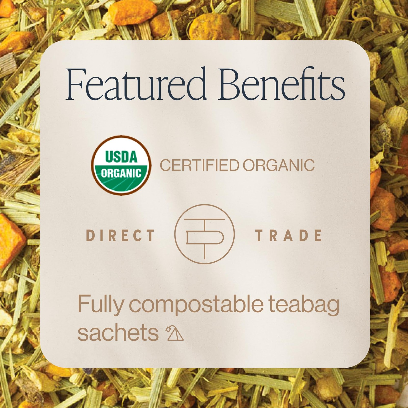 Organic Turmeric Ginger Herbal Tea Sachets – Caffeine-Free, 50 Count