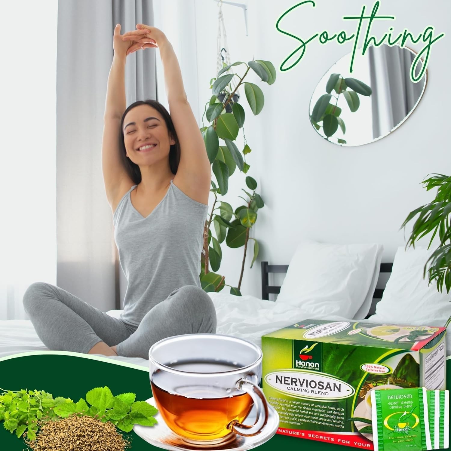 Hanan Peruvian Secrets Nerviosan Herbal Tea | 100% Natural Calming Blend | 25 Te