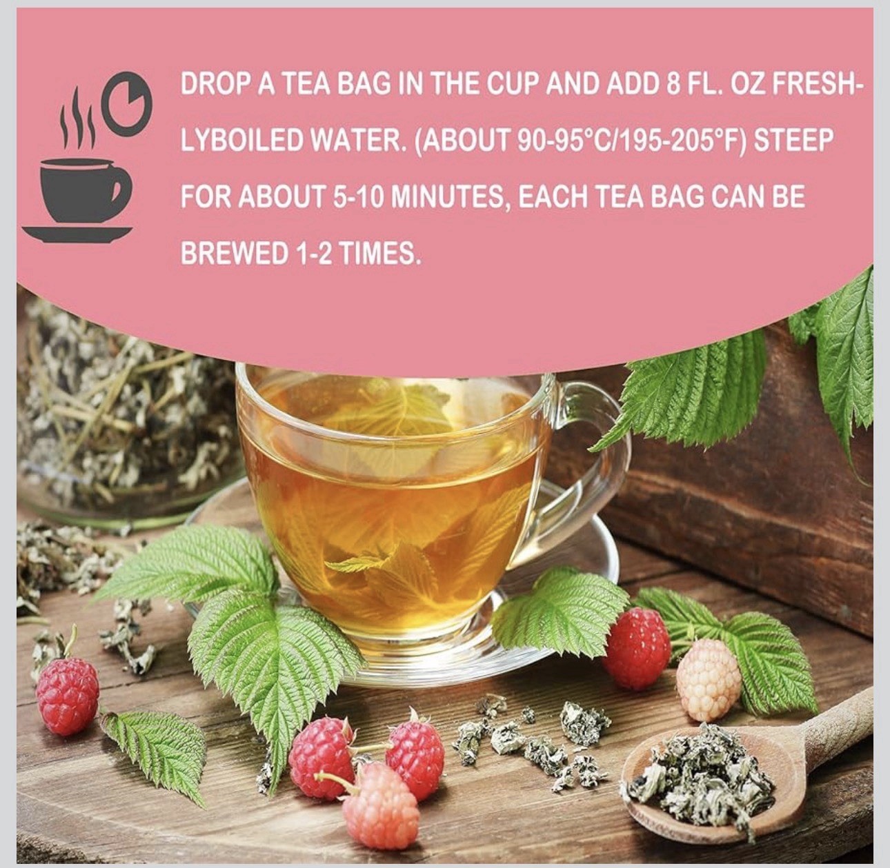 Samcci – Raspberry Leaf Tea Bag, 40 Teabags – Natural Pregnancy Tea