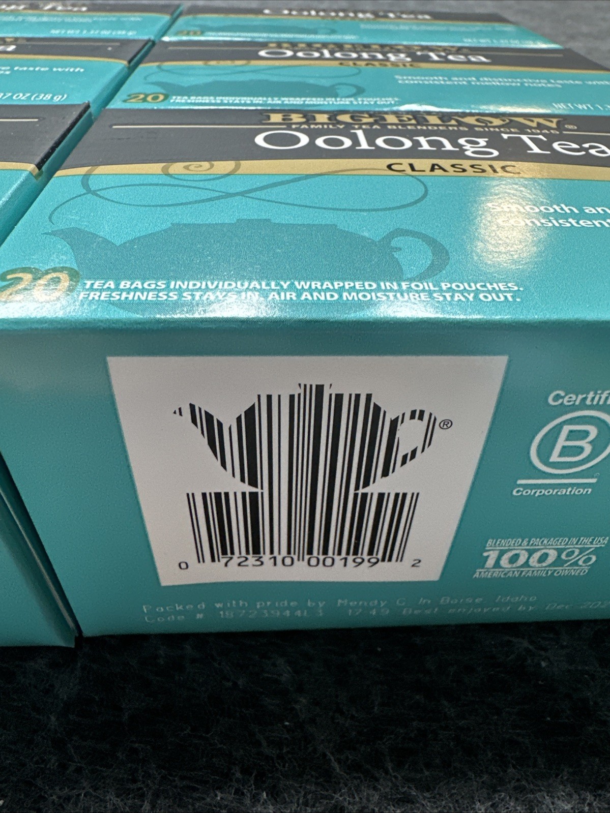 120 Count Begelow Oolong Classic Tea BB 12/2026