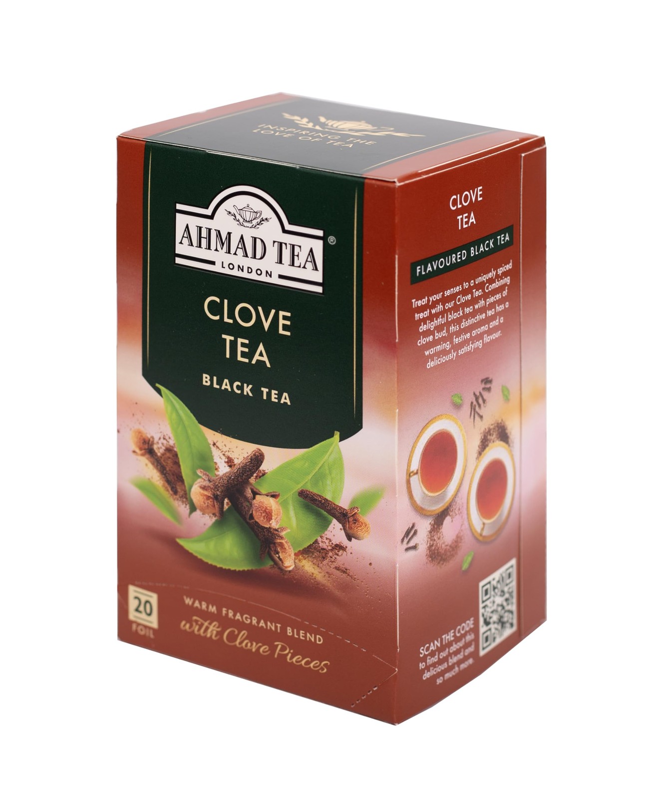 Black Tea, Clove Teabags, 20 ct (Pack of 6) – Caffeinated & Sugar-Free