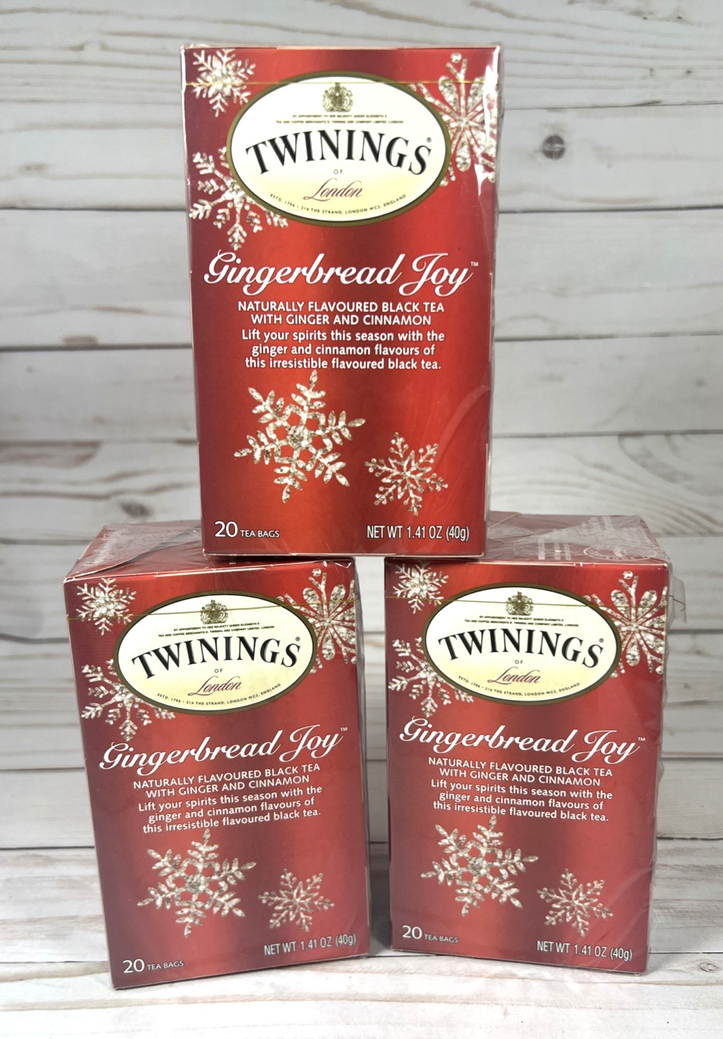 Twining’s GINGERBREAD JOY Black Tea 20 Bags Ginger & Cinnamon 3Pack BB:9/13/2026