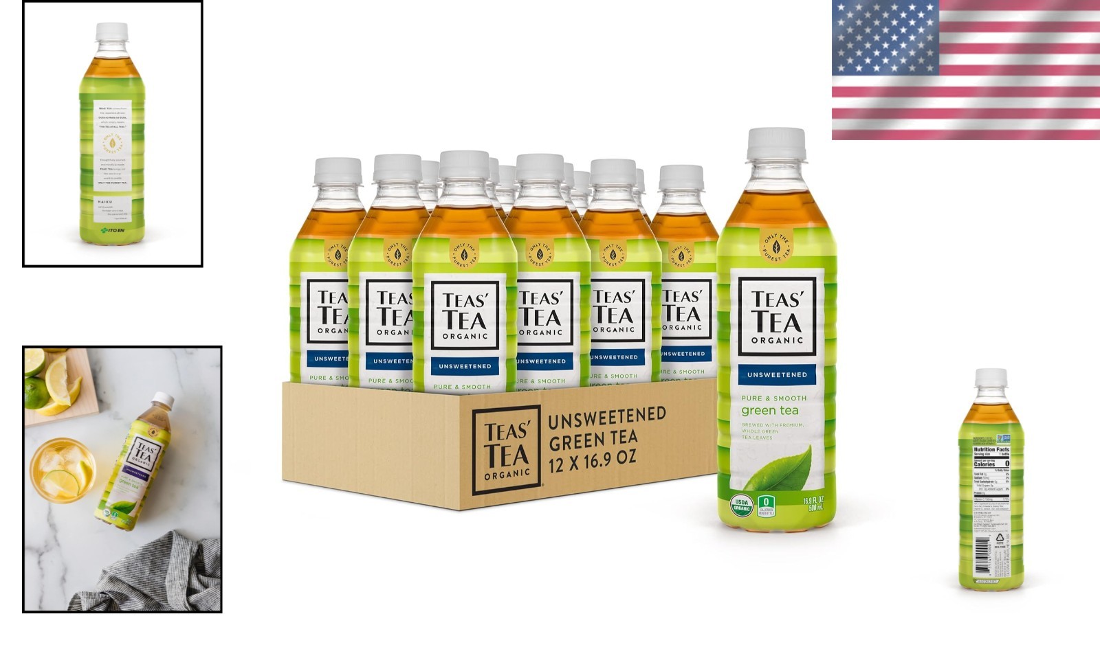 Antioxidant Green Tea, Sugar Free, 16.9 oz (12 Pack)