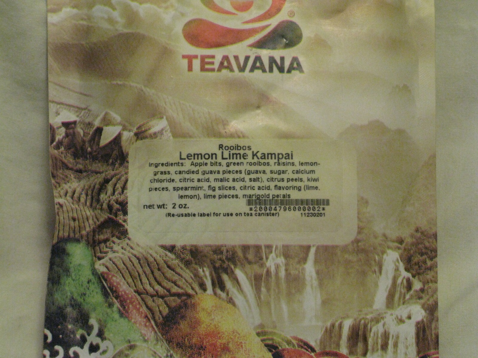 Teavana ‘Lemon Lime Kampai’ Rare Rooibos Tea 2oz New Sealed Bag