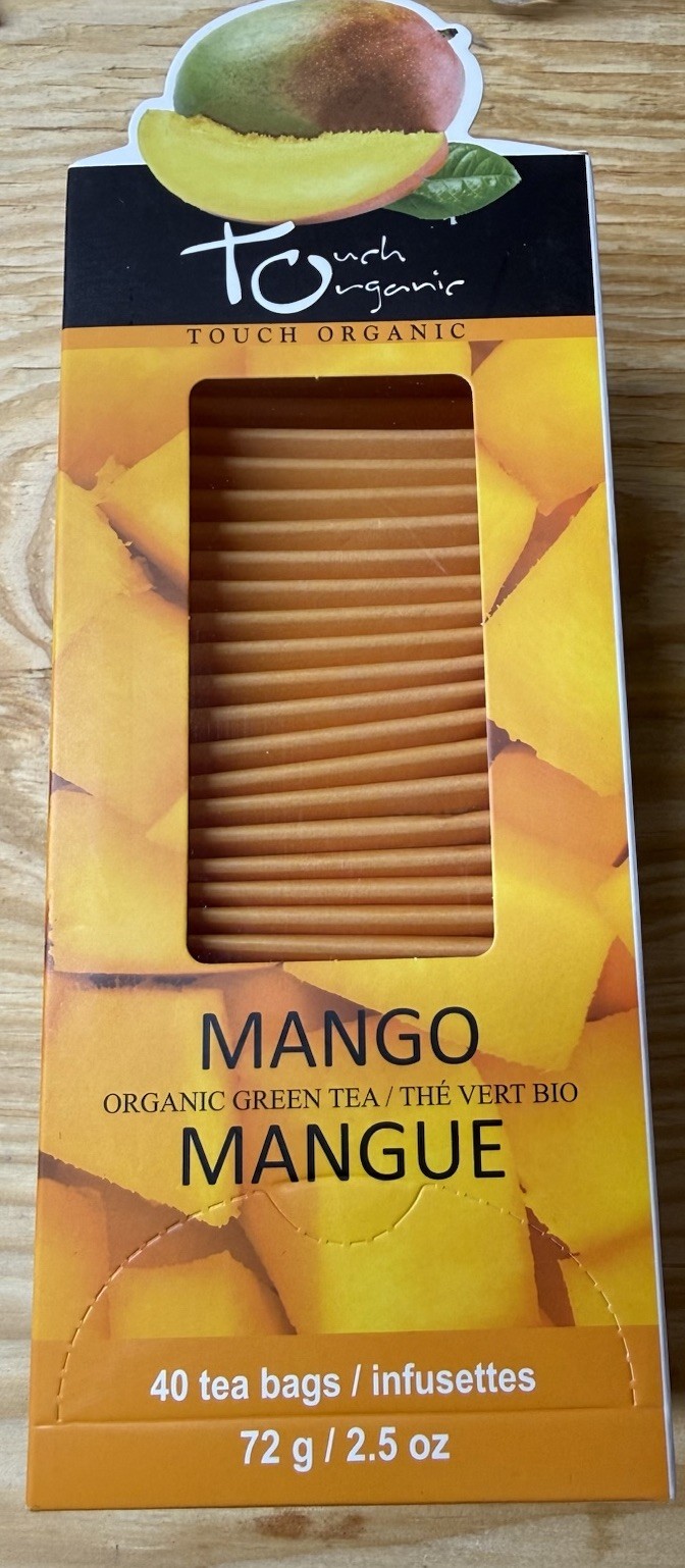 Tea Touch Organic MANGO GREEN Tea Bags, 40 Bags, 2.5 oz