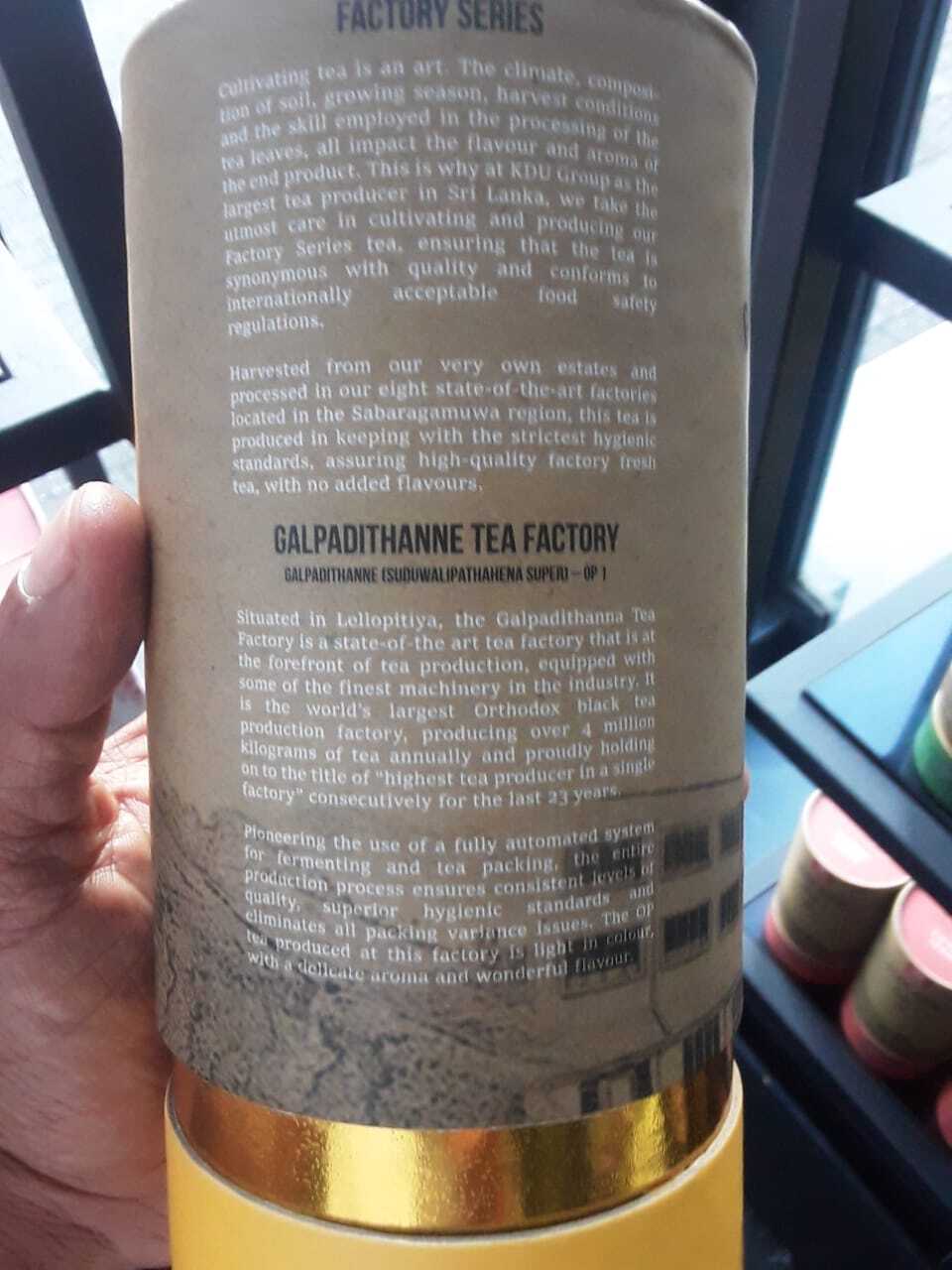 GALPADITHENNE TEA Factory OP1 Single Origin Factory Fresh Teas 125G Loose Tea