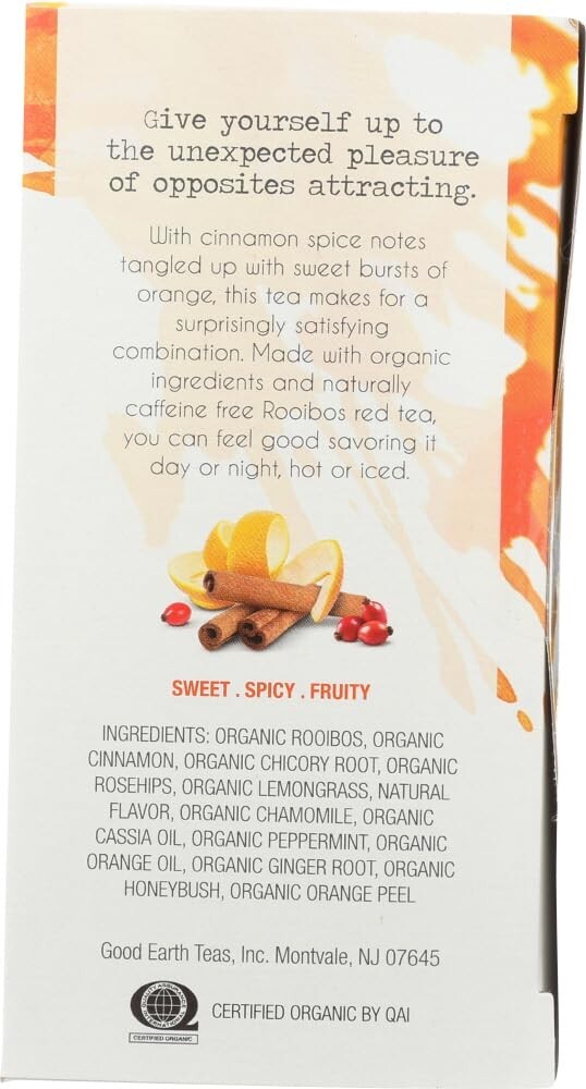 Good Earth Teas Organic Sweet and Spicy Caffeine Free Herbal 18 Count (4 Pack)