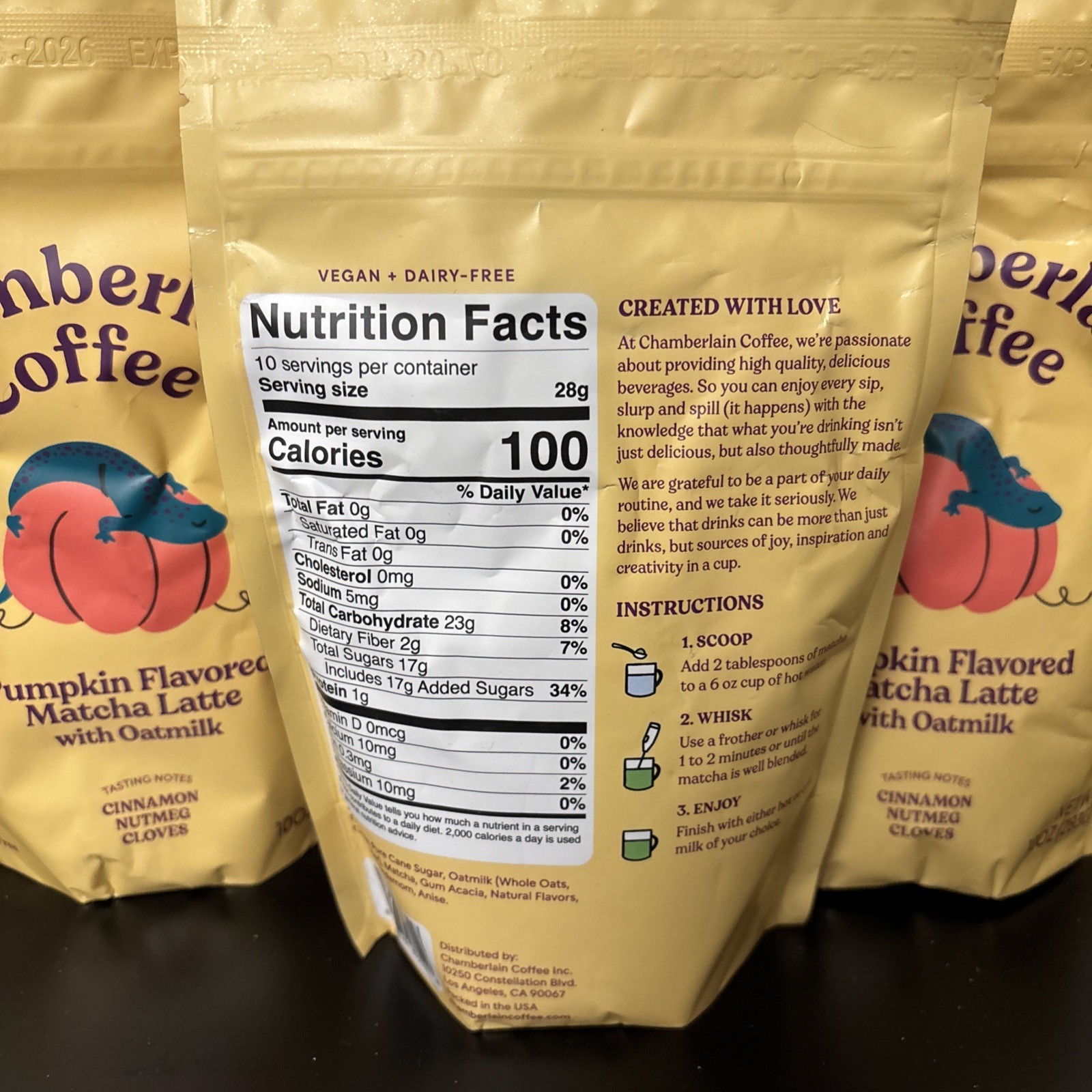3 Pack – Chamberlain Coffee Pumpkin Flavored Matcha Latte with Oatmilk