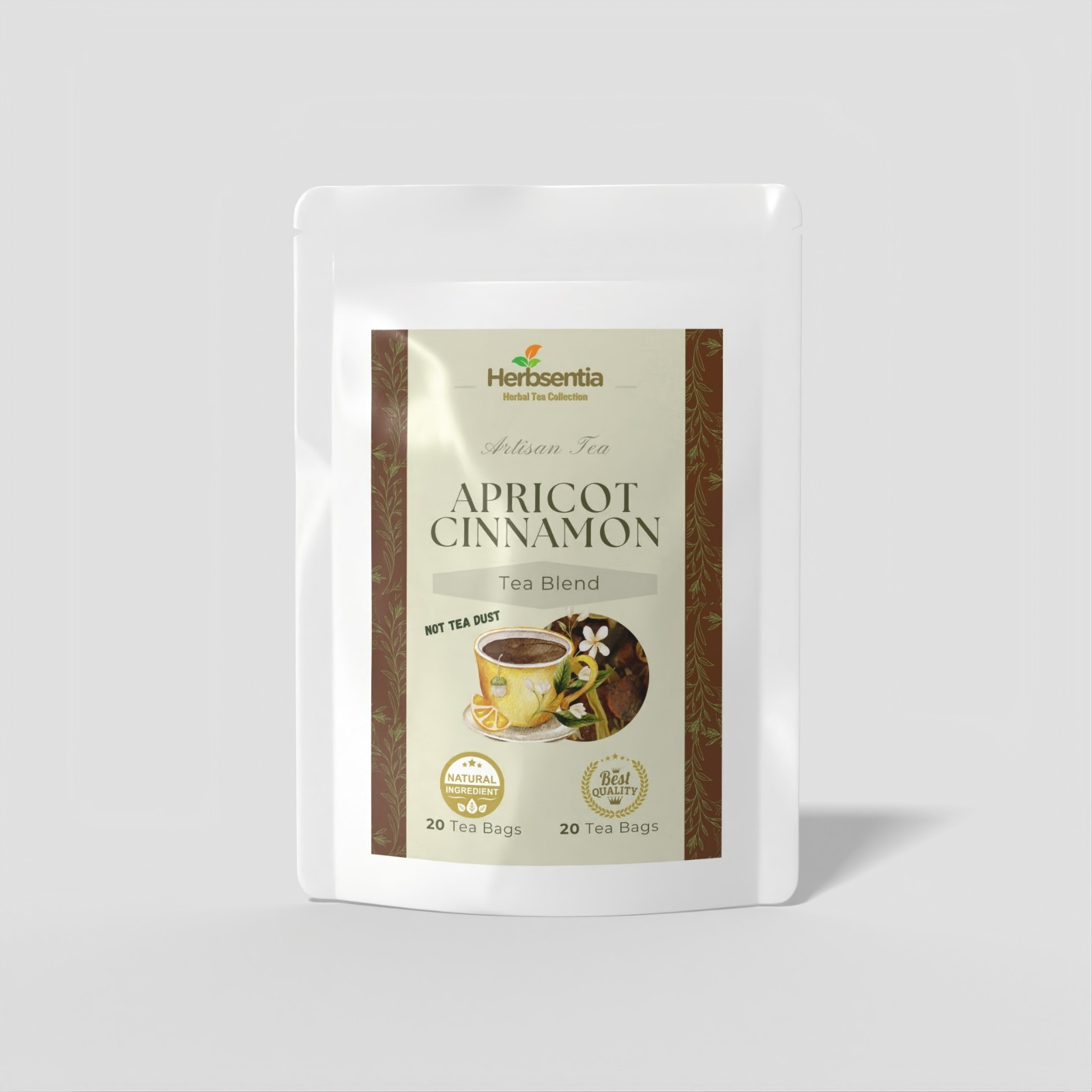 Apricot Cinnamon Tea | 20 Tea Bags | Naturally Flavored Herbal Tea